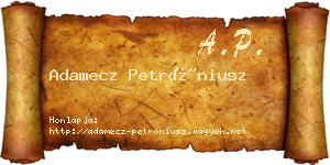 Adamecz Petróniusz névjegykártya